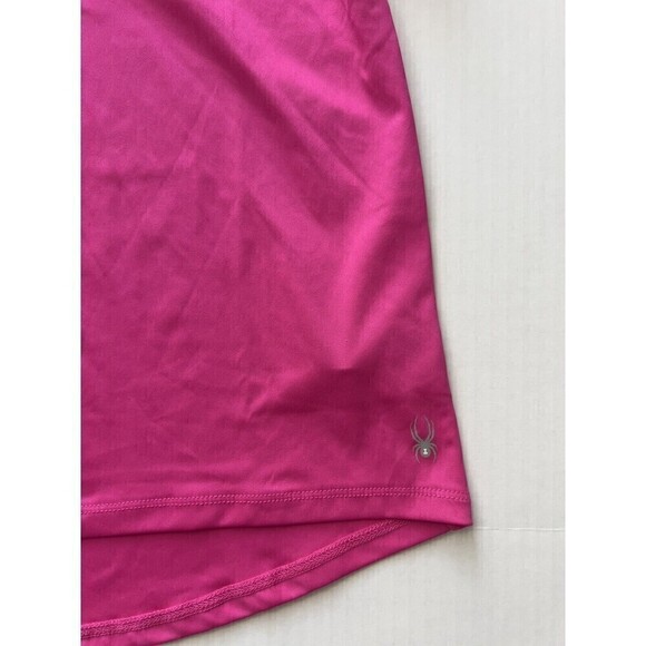 Spyder Active Women's Small Short Sleeve Stretch Pink Athletic TShirt Split Back - Picture 4 of 5